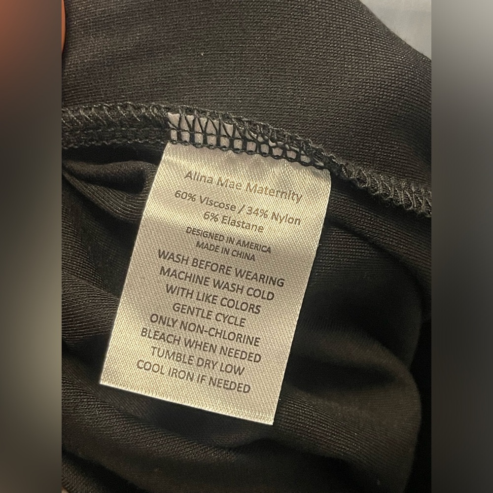 NWT Alina Mae Belly to Baby Black Over the Bump Maternity Pants L - Picture 9 of 9
